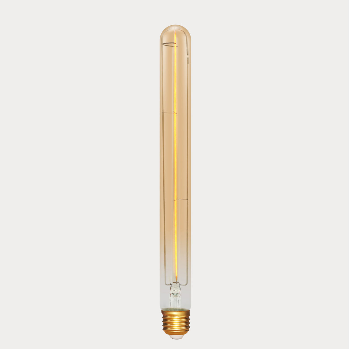 Dulora 4W Vintage Tubular Long LED Bulb E27 Amber in Ultra Warm White Low Voltage single filament glowing ultra warm white 2000K