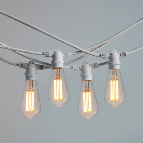 20m White Outdoor Festoon String Lights - LiquidLEDs™ - Festoon String
