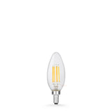 4W 12 Volt DC Candle LED Bulb E12 Clear in Warm White - LiquidLEDs™ - Candle Bulbs