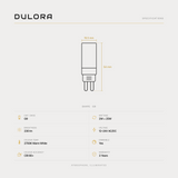 Dulora 2W 12-24 Volt AC/DC G9 Frost LED Bulb specifications