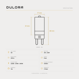 Dulora 3W G9 Frost LED Bulb specifications