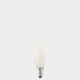 Dulora 4.2W Candle LED Bulb E14 Porcelain in Warm White, shown unlit.