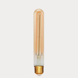 Dulora 4W Vintage Tubular Long LED Bulb E27 Amber in Ultra Warm White unlit with single filament amber glass
