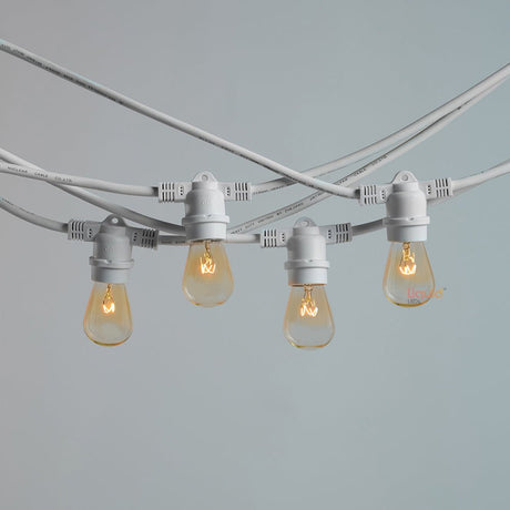 20m White Outdoor Festoon String Lights - LiquidLEDs™ - Festoon String